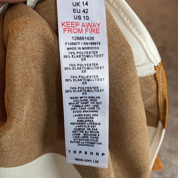 TopShop Two Piece Maxi Strapless Dress Diagonal Striped Spiced Rum, Women’s 10 - Picture 14 of 15